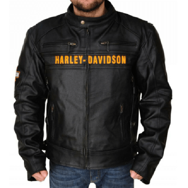 Harley Davidson Black Motorcycle Biker Vented Jacket