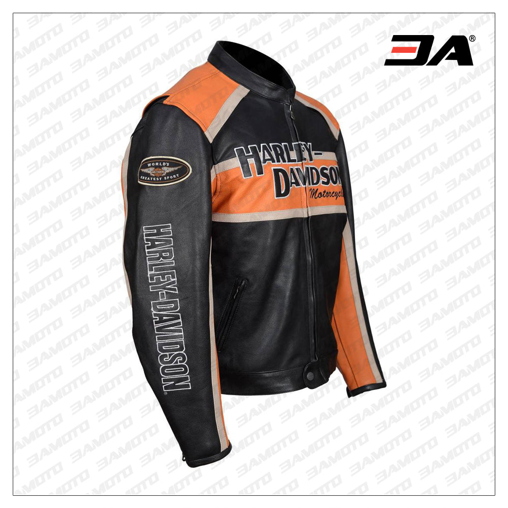 Harley Davidson Classic Cruiser Motorbike Leather Jacket