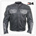Men’s Harley Davidson Skull Cowhide Real Leather Motorcycle Jacket