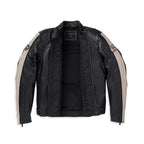 Men’s Harley-Davidson Racing Limited Edition Leather Riding Jacket – Premium Black & White Biker Coat