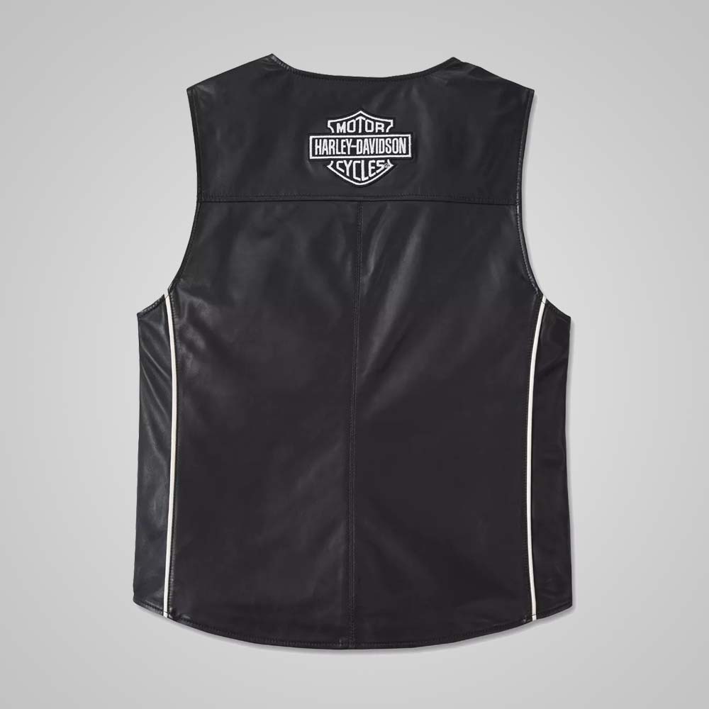 Men's Harley Davidson Leather Vest in Black