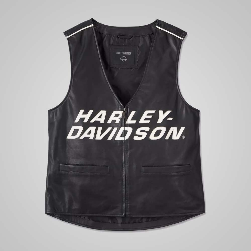 Men's Harley Davidson Leather Vest in Black