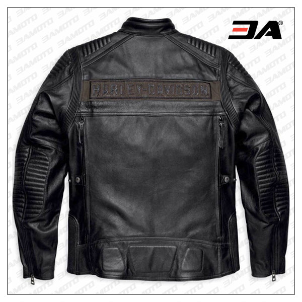 Harley Davidson Mens Asylum Leather Motorcycle Jacket