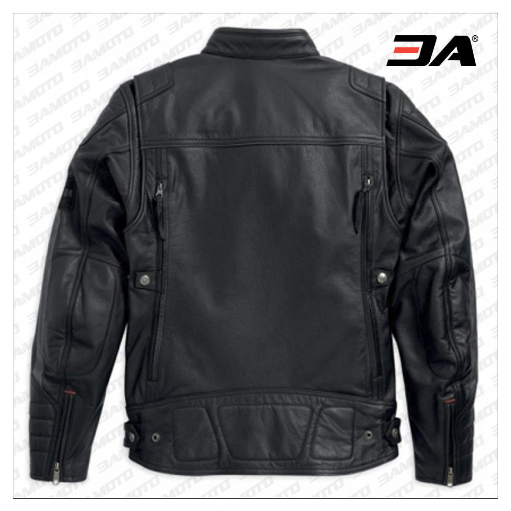 Harley Davidson Mens Exmoor Reflective Wing Motorcycle Leather Jacket