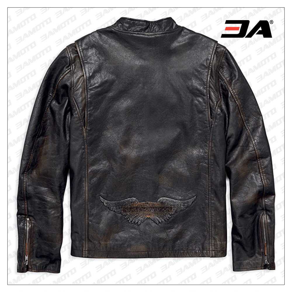 Harley Davidson Motorcycle Speed Distressed Slim Fit Leather Jacket