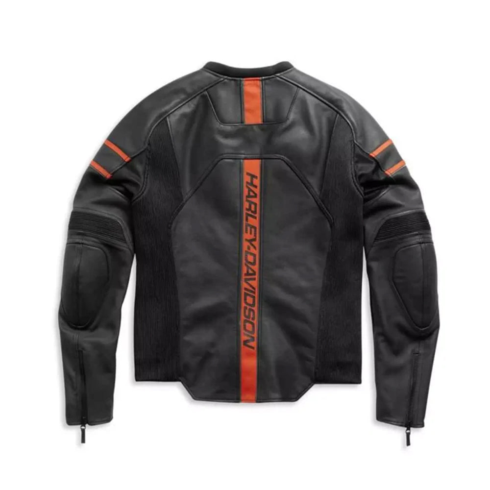 Men’s Harley-Davidson Rare Racing Armor Leather Jacket – CE-Protected Sport Rider Coat