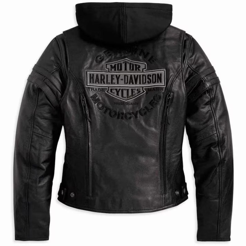 Harley-Davidson Women's Miss Enthusiast Triple Vent Leather Jacket Black