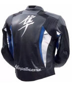 SUZUKI HAYABUSA MOTORCYCLE LEATHER RACING BLUE JACKET