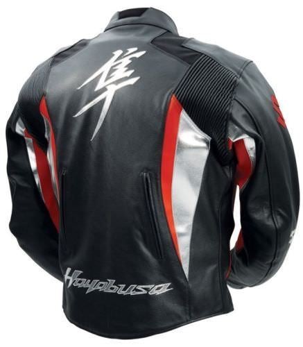 Suzuki Hayabusa Motorcycle Leather Red Racing Jacket
