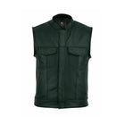 XPRO Mens Harley Cowhide Leather Green Biker Vest