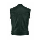XPRO Mens Harley Cowhide Leather Green Biker Vest