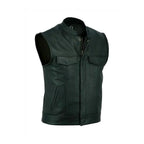 XPRO Mens Harley Cowhide Leather Green Biker Vest