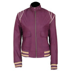 Alison Brie Purple Glow Leather Ruth Wilder Jacket