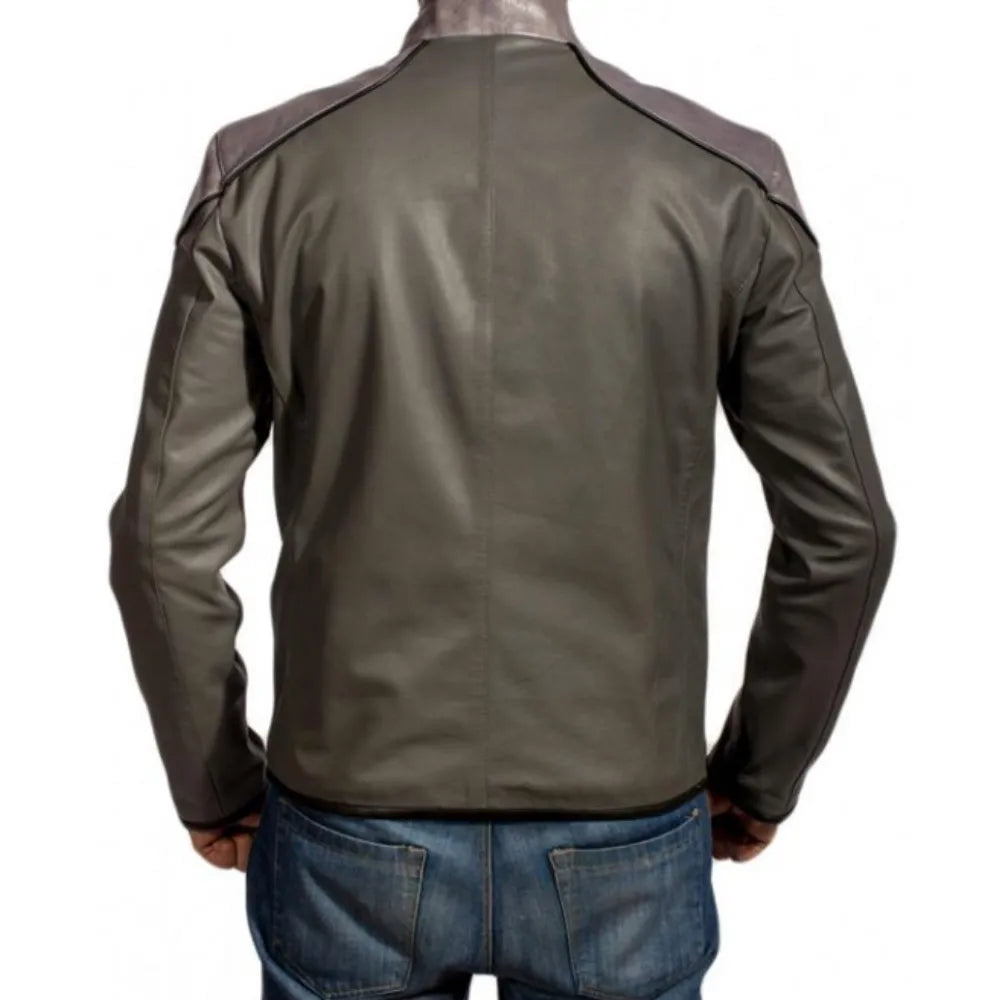 Black Adam Gray leather Shazam Jacket