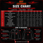 Hot Leathers JKM3202 Men’s CE Armored Flannel Motorcycle Shirt Jacket - Aramid Reinforced w/ Leather Shoulder Panels