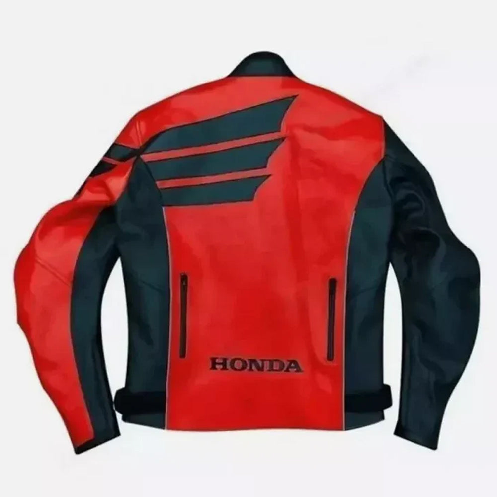 Honda Performance Red & Black Men’s Motorbike Riding Leather Jacket