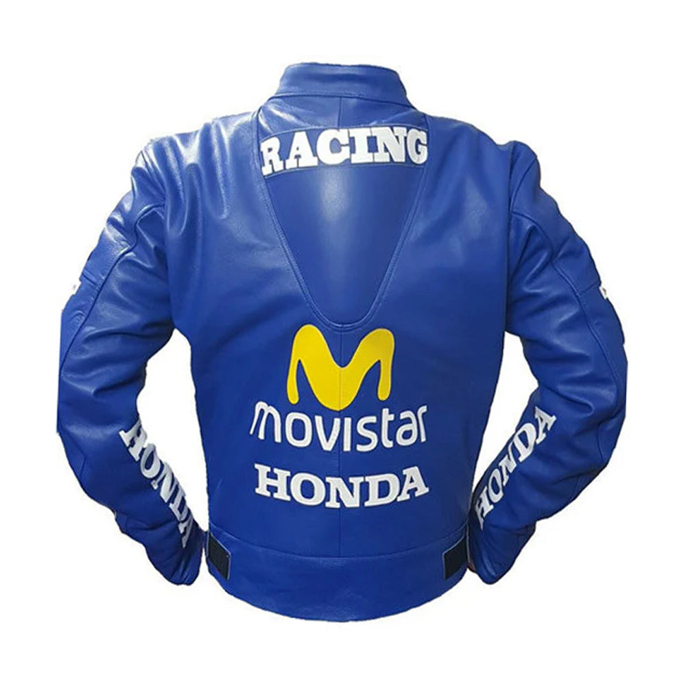 Honda Repsol Cx Edition – Men’s Blue Genuine Cowhide Leather Racing Jacket