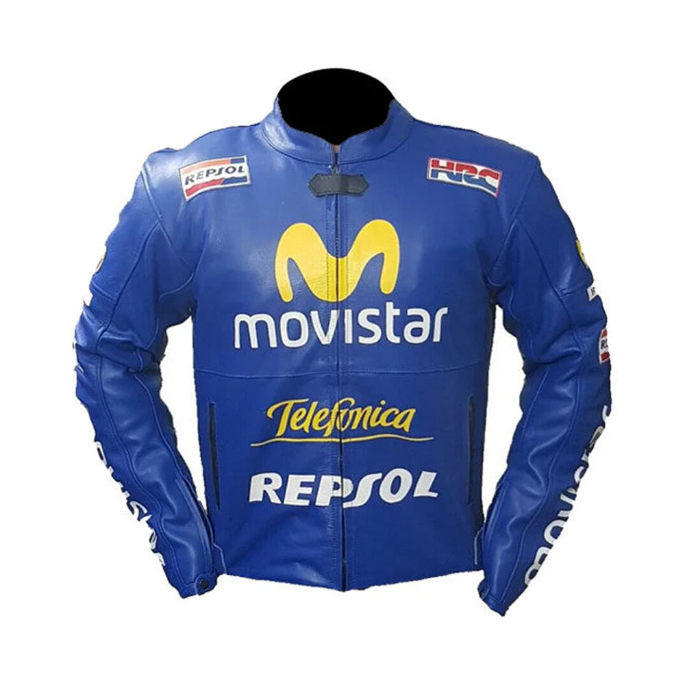 Honda Repsol Cx Edition – Men’s Blue Genuine Cowhide Leather Racing Jacket
