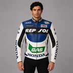 Honda Repsol Gas Motorcycle Biker Leather Jacket