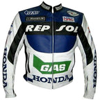 Honda Repsol Gas Motorcycle Biker Leather Jacket