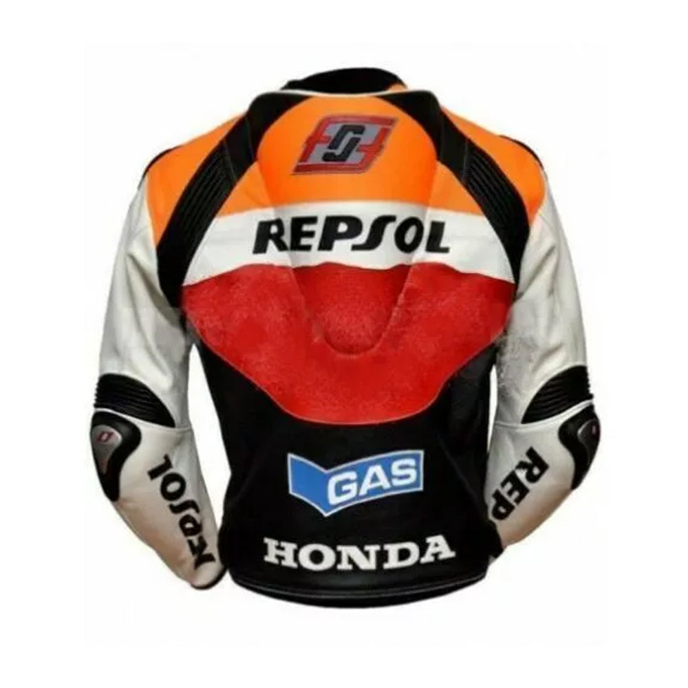 Classic Repsol Men’s Honda Motorbike Racing Leather Jacket
