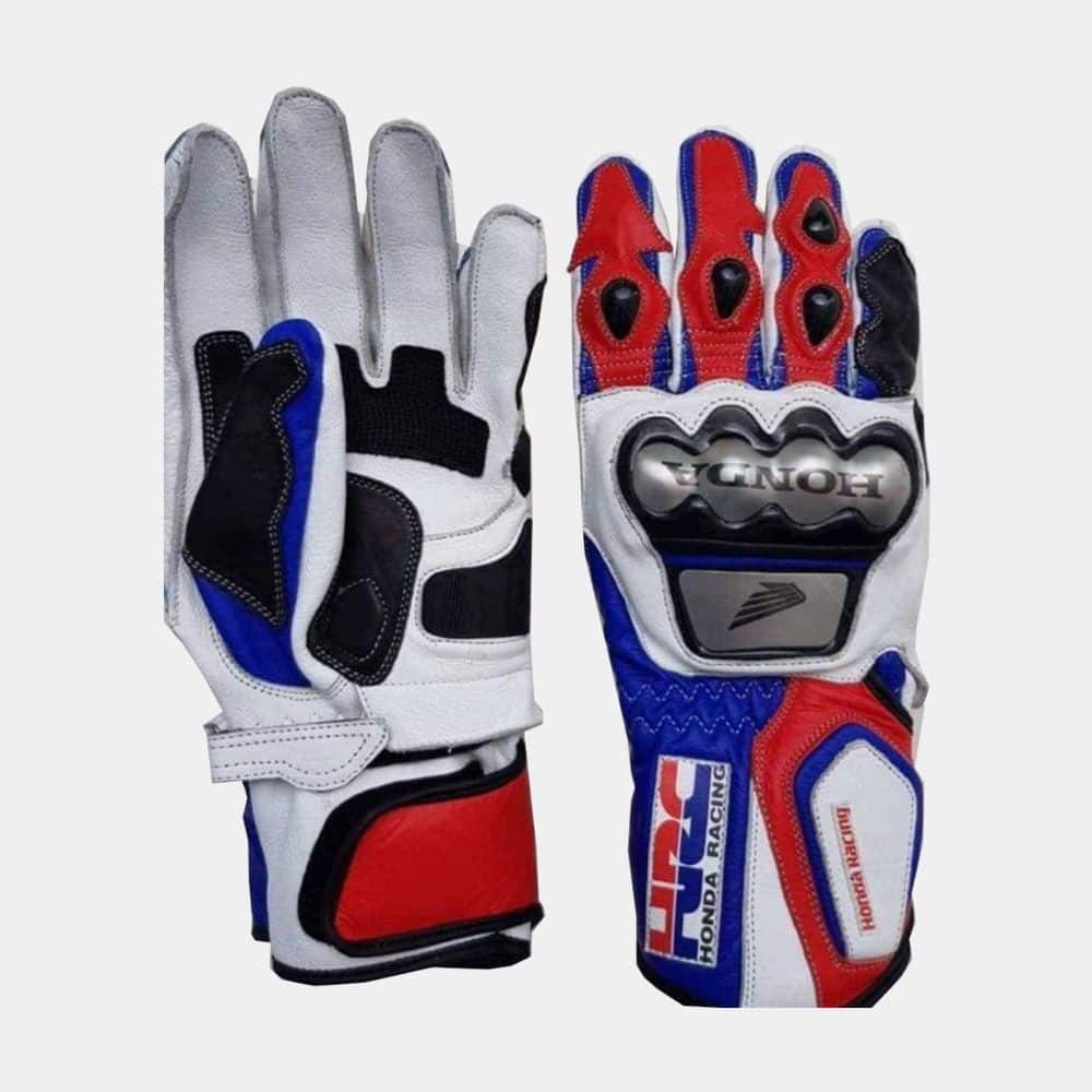 Honda HRC Motorcycle Leather Gloves