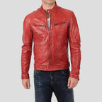 Hunter Red Racer Leather Jacket
