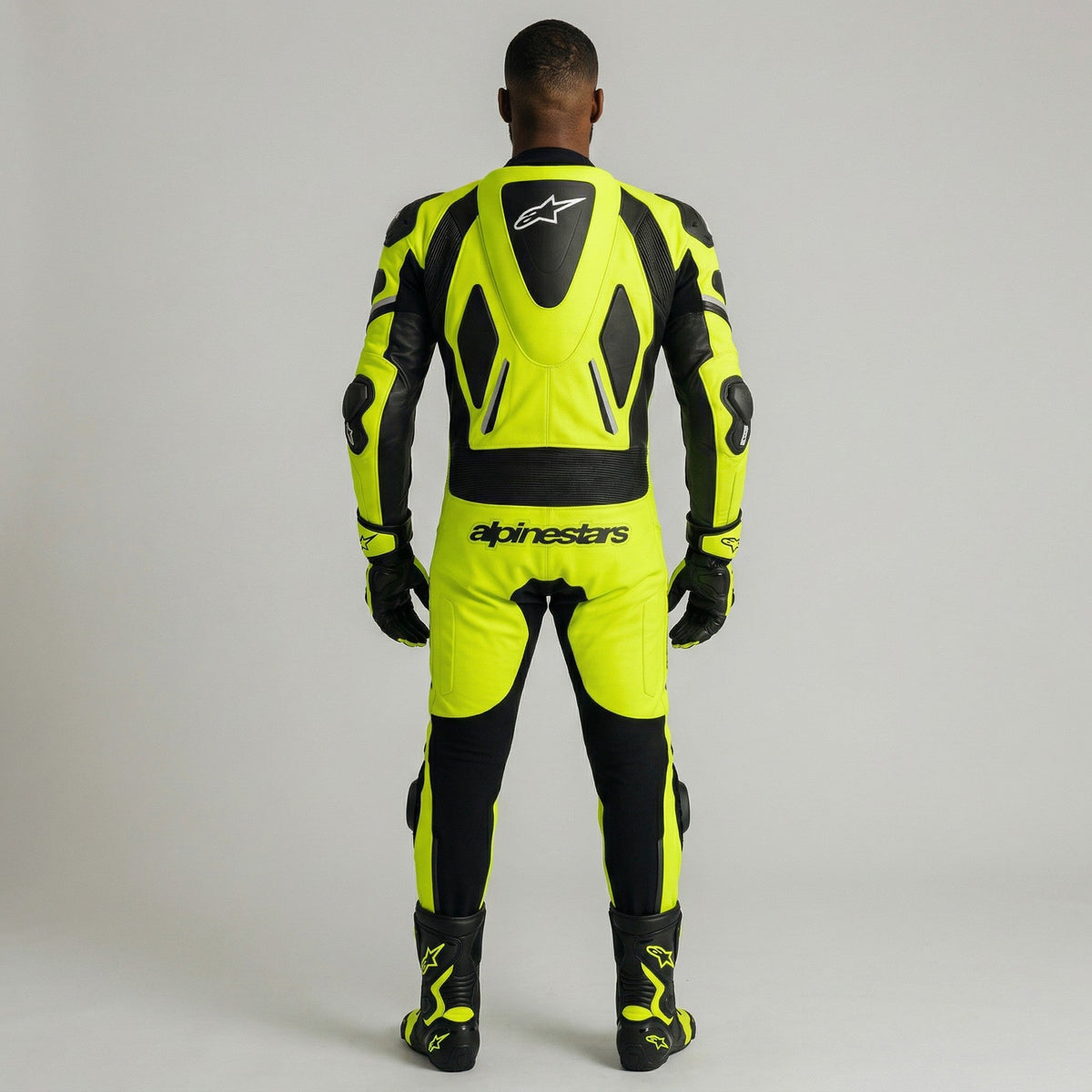 Alpinestars GP Tech V5 One-Piece Racing Leather Suit | Neon Yellow Black