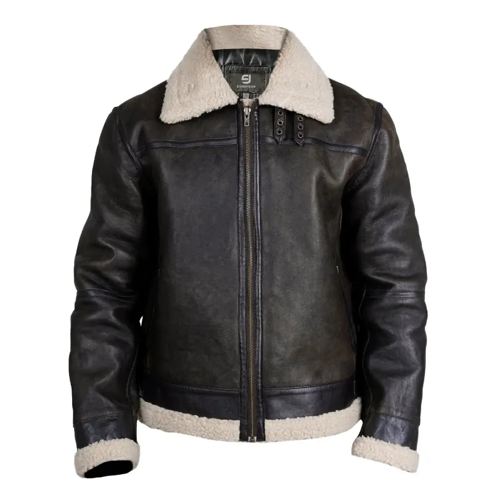 Shearling Leather Bomber Jacket