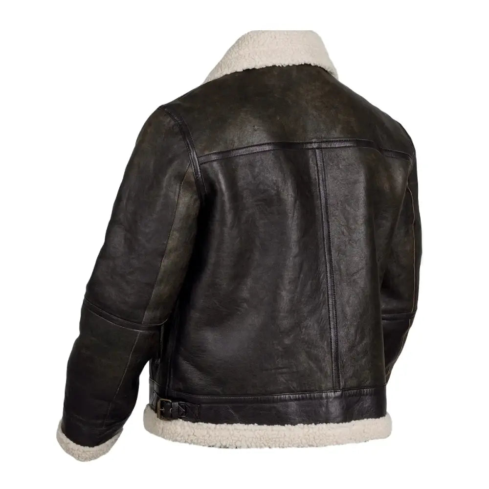 Shearling Leather Bomber Jacket