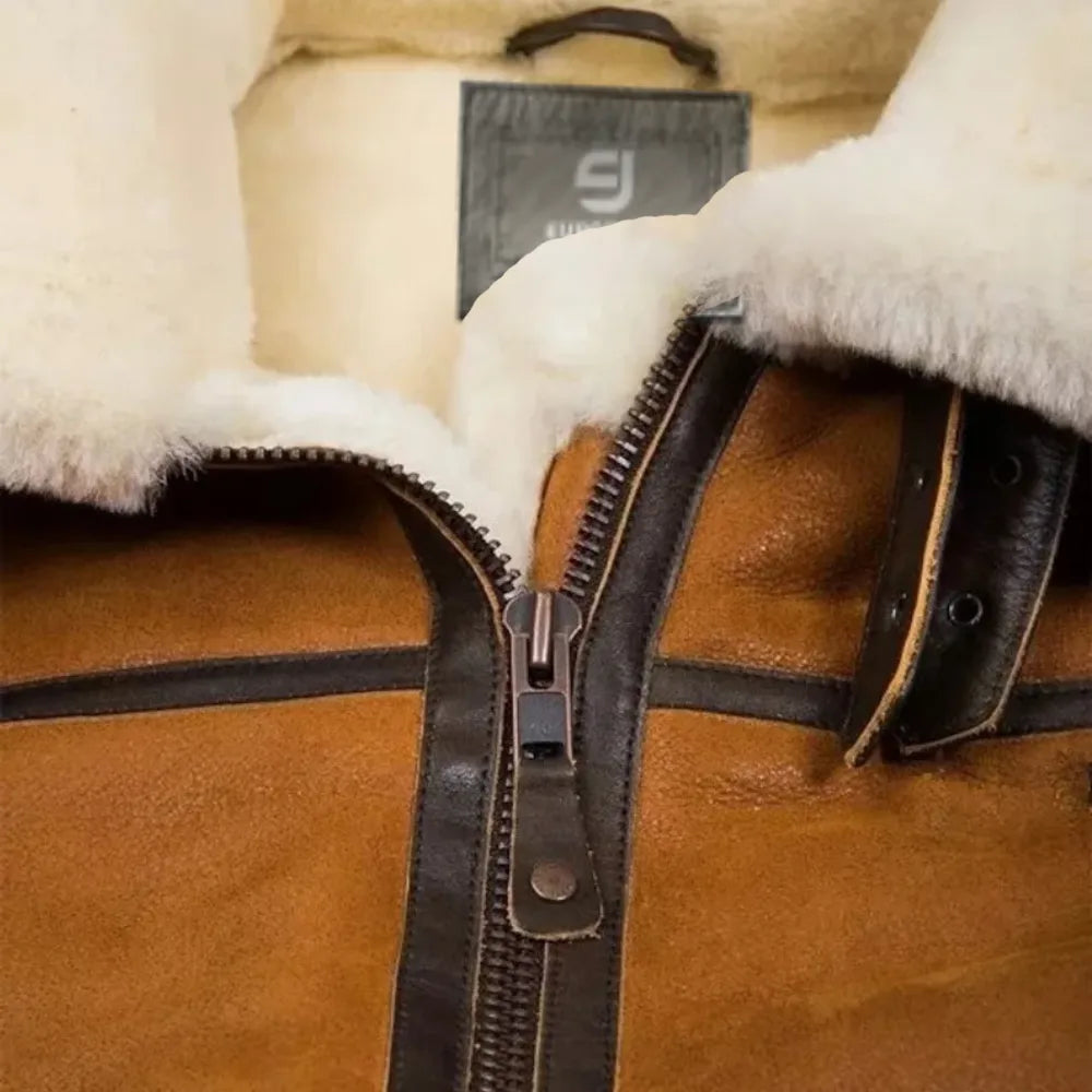 Sheepskin Pilot B3 Fur Whiskey Art Jacket