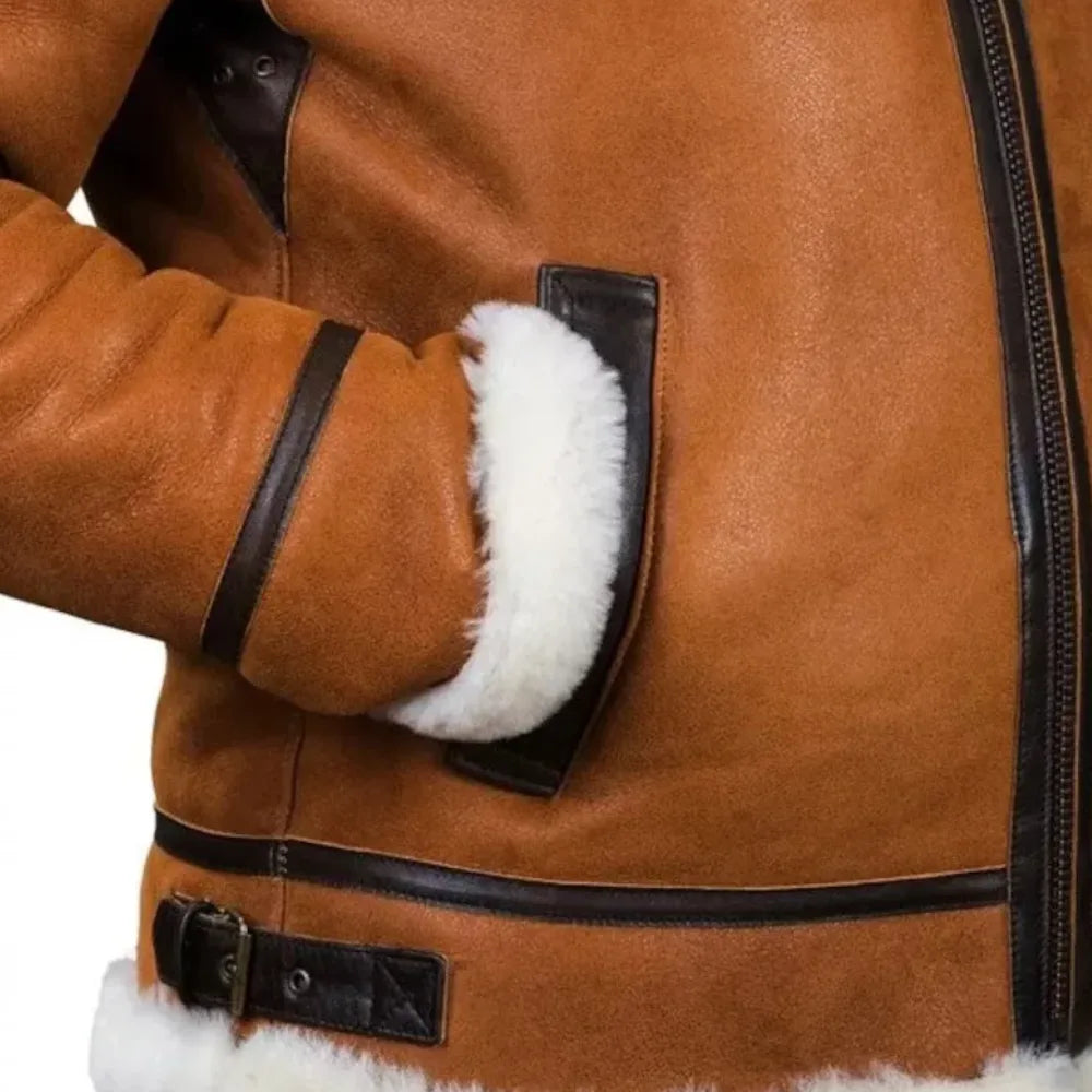 Sheepskin Pilot B3 Fur Whiskey Art Jacket