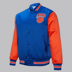 New York Knicks Satin Bomber Jacket – Vintage NBA Varsity Style (Unisex)