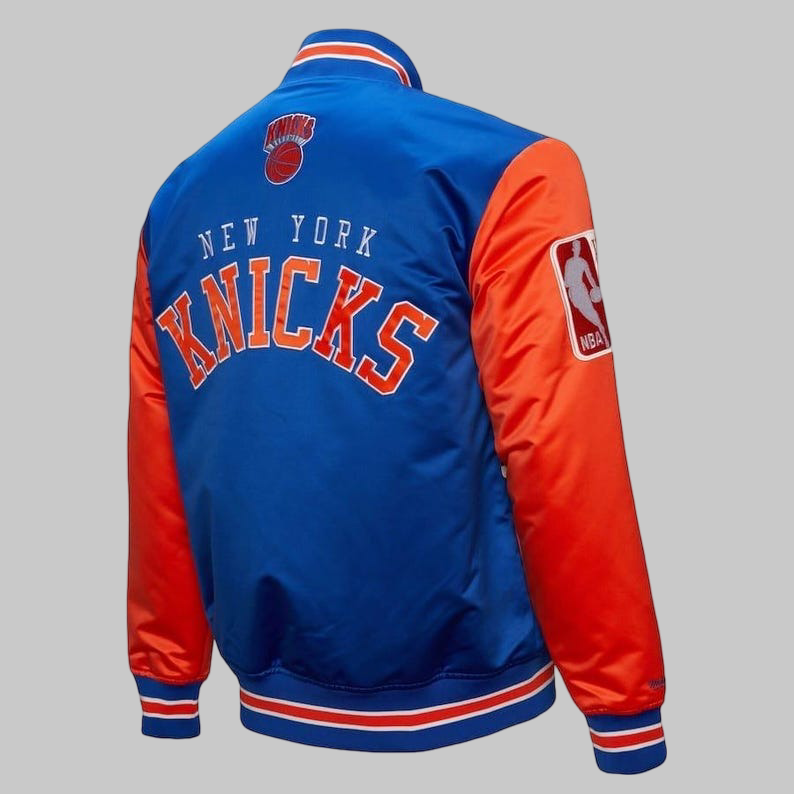 New York Knicks Satin Bomber Jacket – Vintage NBA Varsity Style (Unisex)