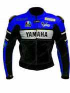 YAMAHA MEN MOTORCYCLE LEATHER BLUE RACING JACKET