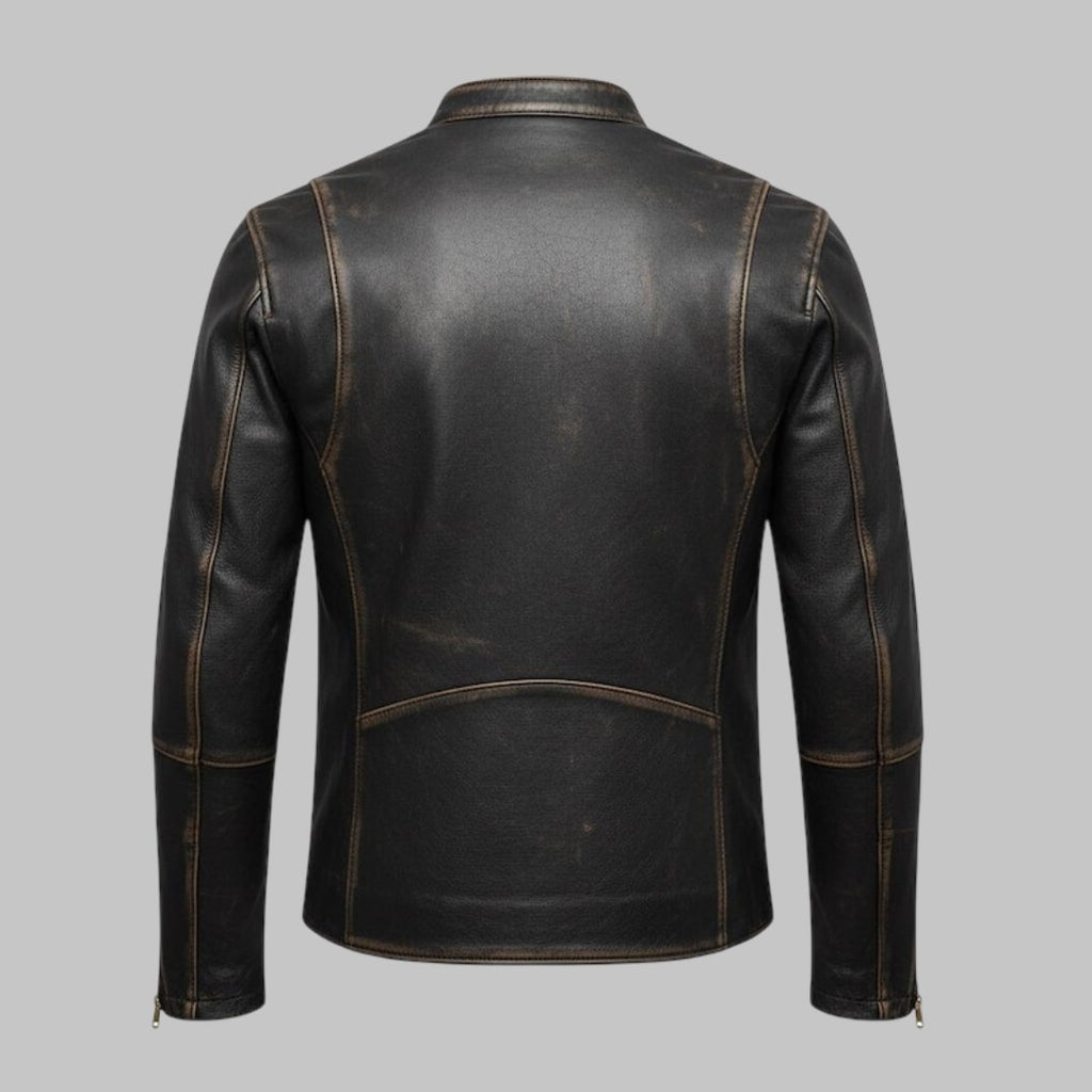 Men Distressed Brown Vintage Leather Motorcycle Jacket