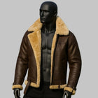 Men’s Shearling Bomber Jacket Genuine Sheepskin Aviator Style