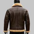 Men’s Shearling Bomber Jacket Genuine Sheepskin Aviator Style