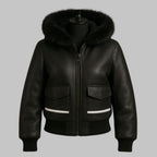 Handmade Fur Lined Leather Bomber Jacket for Women