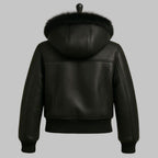 Handmade Fur Lined Leather Bomber Jacket for Women