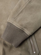 Men Suede Bomber Jacket Classic Casual Leather Coat
