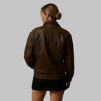 Women Vintage Leather Bomber Jacket – Handmade Classic Pure Leather Design