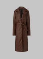 90s Vintage Leather Long Coat