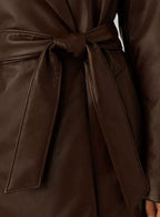 90s Vintage Leather Long Coat