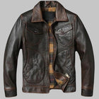 Men’s Vintage Biker Leather Jacket Handmade Sheepskin Outerwear