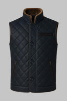 Shearling Vest for Men Blue Sheepskin Leather Genuine Shearling Fur Gilet by Avanzar Leather