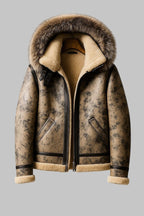 Shearling Jacket Men B3 Sheepskin Leather Bomber Flying Fur Jacket