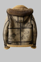 Shearling Jacket Men B3 Sheepskin Leather Bomber Flying Fur Jacket
