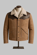 Genuine Sheepskin Shearling Jacket Men Real Sheepskin Leather Bomber Flying Fur Jacket