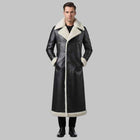 Men’s Long Shearling Trench Coat Luxury Handmade Sheepskin Leather Winter Coat